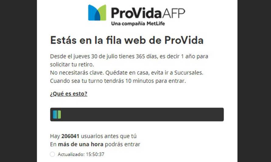 Sitios web de 2 AFP continúan con problemas para retiro del 10% de fondos 