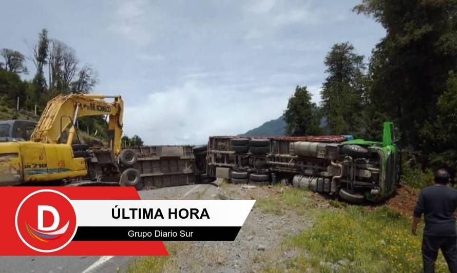 Chaitén: Camión de alto tonelaje volcó en Carretera Austral